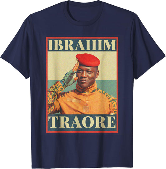Jamaica Loves Traore' Captain Ibrahim Traore T-Shirt - T-Shirt | Navy