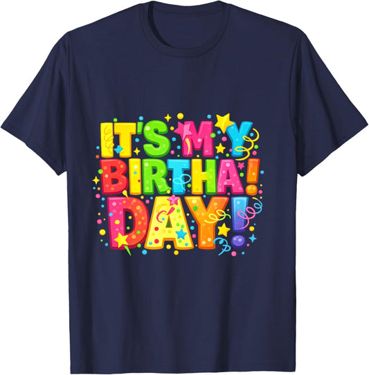 Happy Birthday für Männer, Frauen, Jungen, Mädchen, Kinder Langarmshirt T-Shirt - T-Shirt | Navy