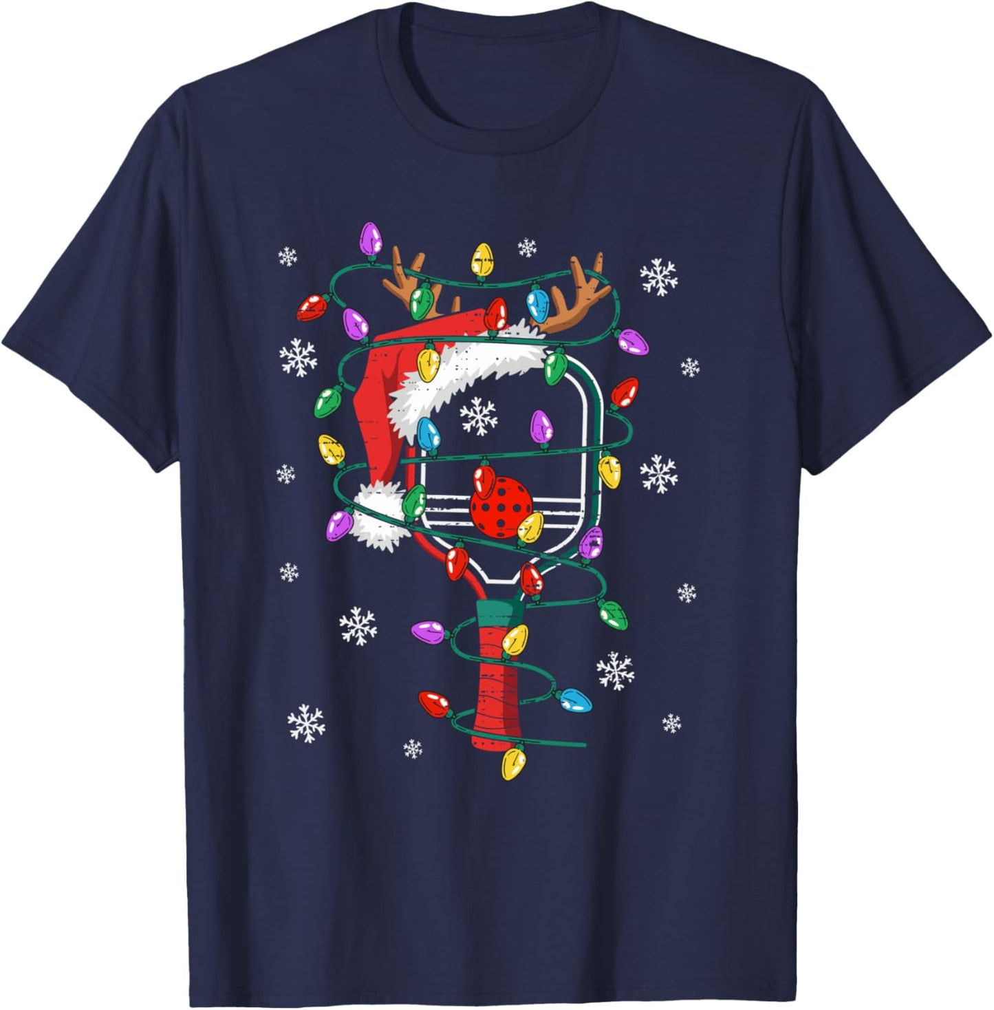 Christmas Pickleball Xmas Santa Sports Hat Kids T-Shirt - T-Shirt | Navy