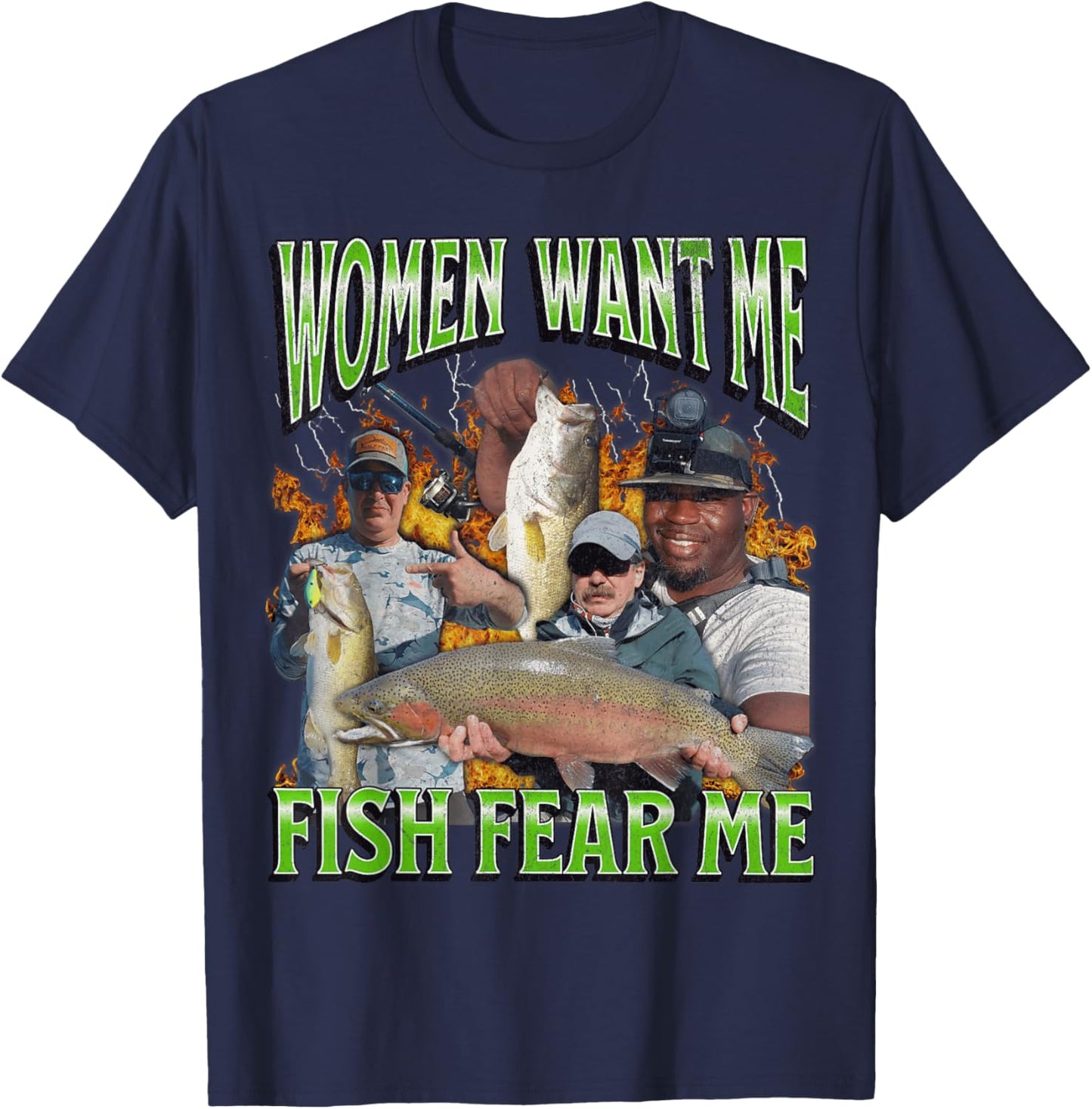 MildlyPerturbed Women's Fishing Graphic - Black, Short Sleeve, Small, Adult, -Adults, Family, Friends, Sports Enthusiasts, Fishing Enthusiasts, , Young Adults, Small Size T-Shirt - T-Shirt | Navy