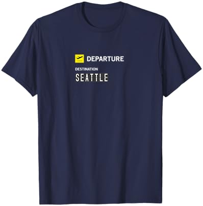 Tableau d'affichage Aéroport Départ Seattle T-Shirt - T-Shirt | Navy