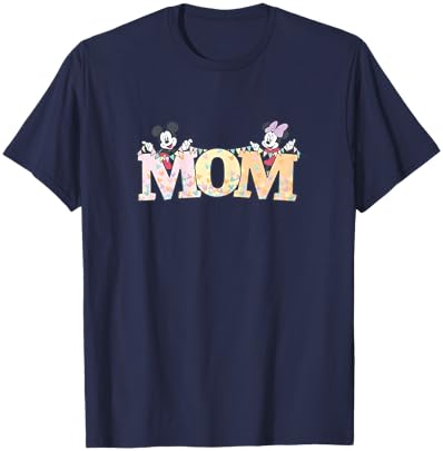 Disney Mom Mickey & Minnie Pastel Letters Family Disney Trip T-Shirt - T-Shirt | Navy