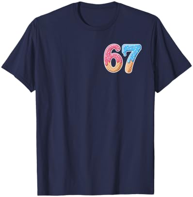67 Six Seven 6 7 Meme Ice Cream Drip Vibrant T-Shirt - T-Shirt | Navy