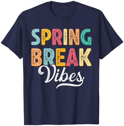 Spring Break Vibes Retro Matching Beach Vacation for Kids T-Shirt - T-Shirt | Navy