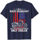 American Flag I'm A Biker Grandaddy Like A Normal Grandpa T-Shirt - T-Shirt | Navy