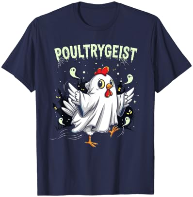 Chicken Ghost Poultrygeist Halloween Costume Farmer T-Shirt - T-Shirt | Navy
