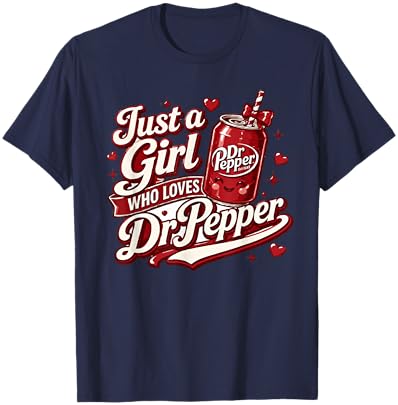Just a Girl Who Loves Retro Soda Funny Soft Drink Women Kids T-Shirt - T-Shirt | Navy