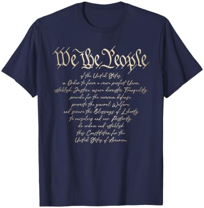 We The People Preamble to US Constitution 4th of July 1776 T-Shirt - T-Shirt | Navy