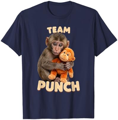 Adorable Cute Baby Monkey Men Women Kids Team Punch T-Shirt - T-Shirt | Navy
