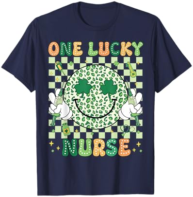 One Lucky Nurse St Patrick's Day Shamrock Irish Women Girl T-Shirt - T-Shirt | Navy