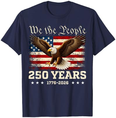 250 Years America Anniversary 1776 2026 4th of July US T-Shirt - T-Shirt | Navy