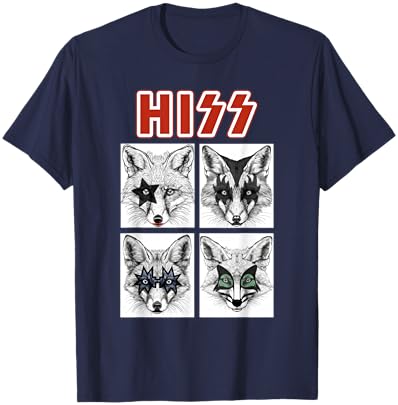 Retro Fox Rock Music Band Concert Men Kids Women Funny Fox T-Shirt - T-Shirt | Navy