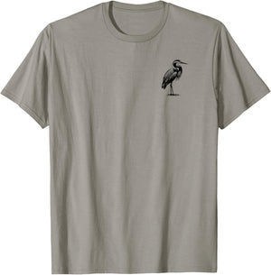 Heron Dad Mom Lover - Monochromatic Heron T-Shirt - T-Shirt | Sand