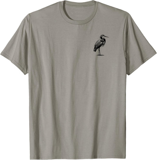 Heron Dad Mom Lover - Monochromatic Heron T-Shirt - T-Shirt | Sand