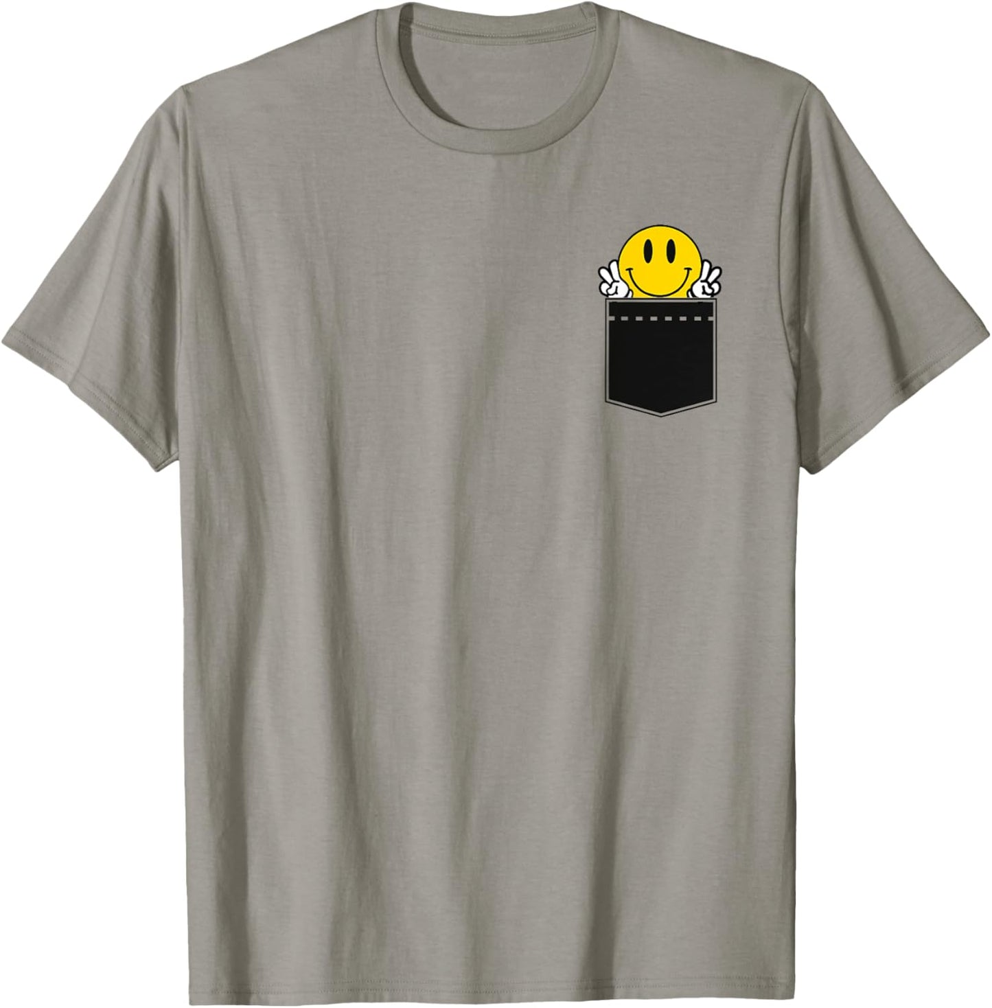 Yellow Smile Face Cute Checkered Peace Smiling Happy Face T-Shirt - T-Shirt | Sand