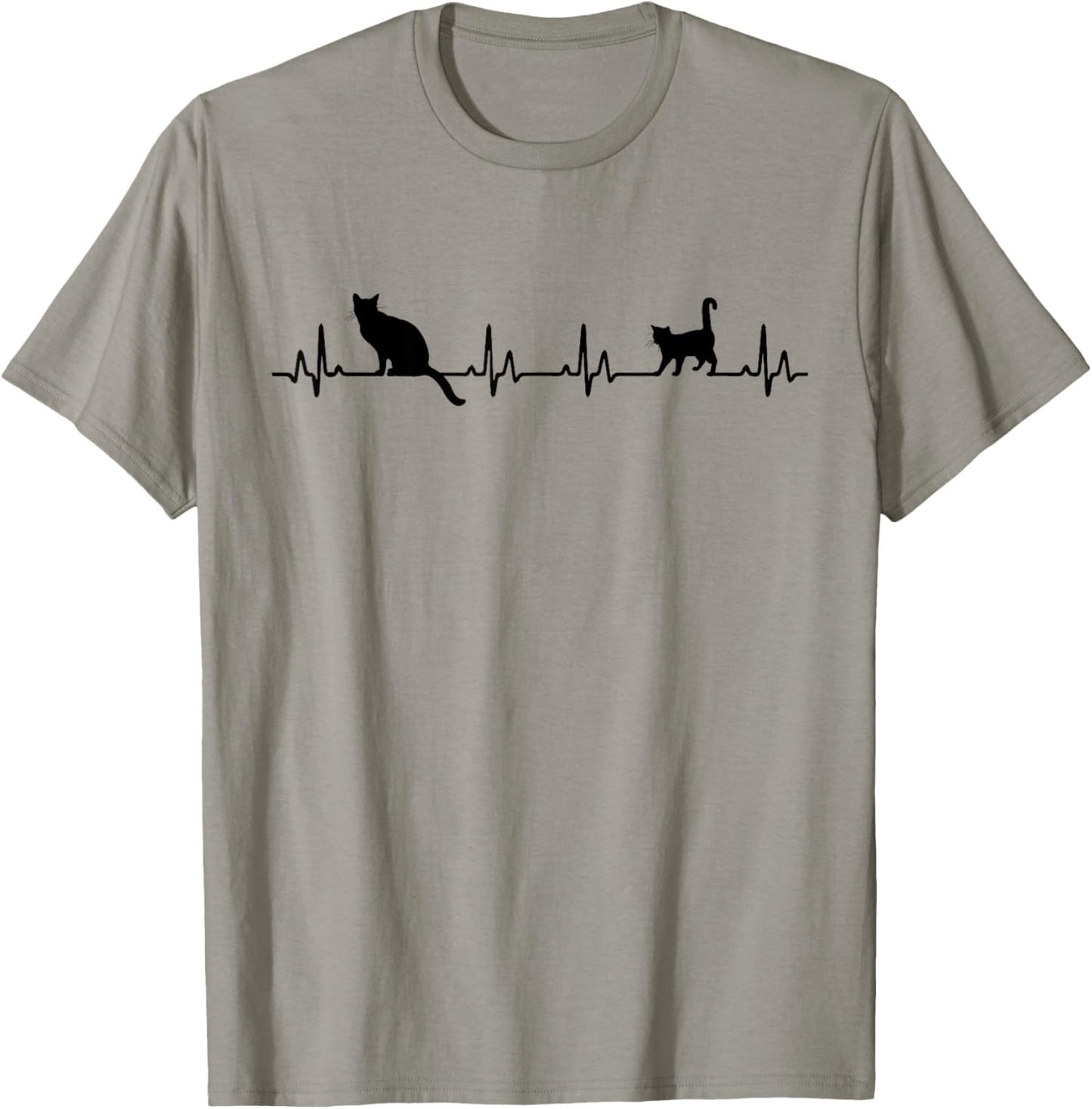 Heartbeat Cat Lover Cute Cat Animal Women Kids T-Shirt - T-Shirt | Sand