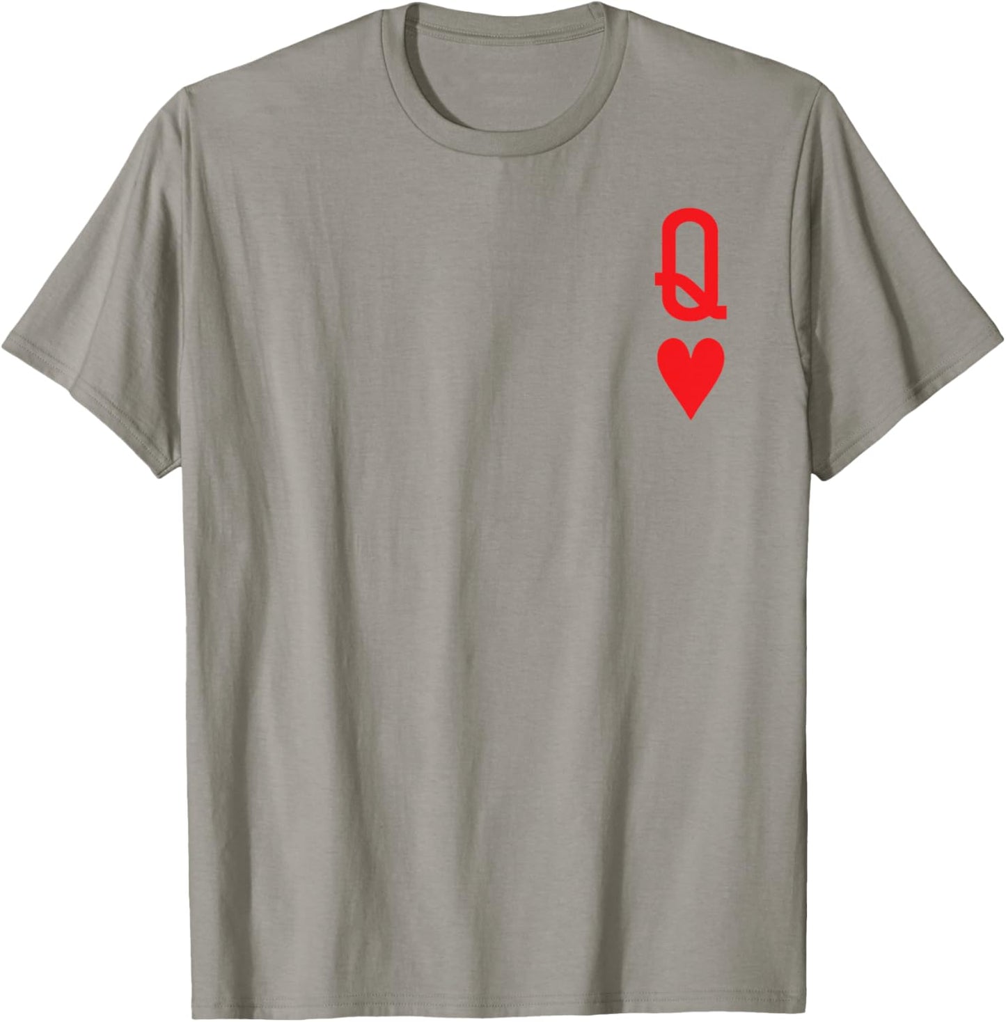 Queen of Hearts King of Heart Couple Matching Women Letter Q T-Shirt - T-Shirt | Sand