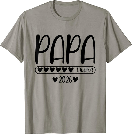 Papa 2026 Loading Pregnancy Announcement T-Shirt - T-Shirt | Sand