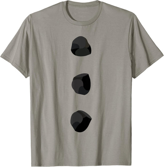 Snowman Costume Shirt Three Black Buttons on White T-Shirt - T-Shirt | Sand