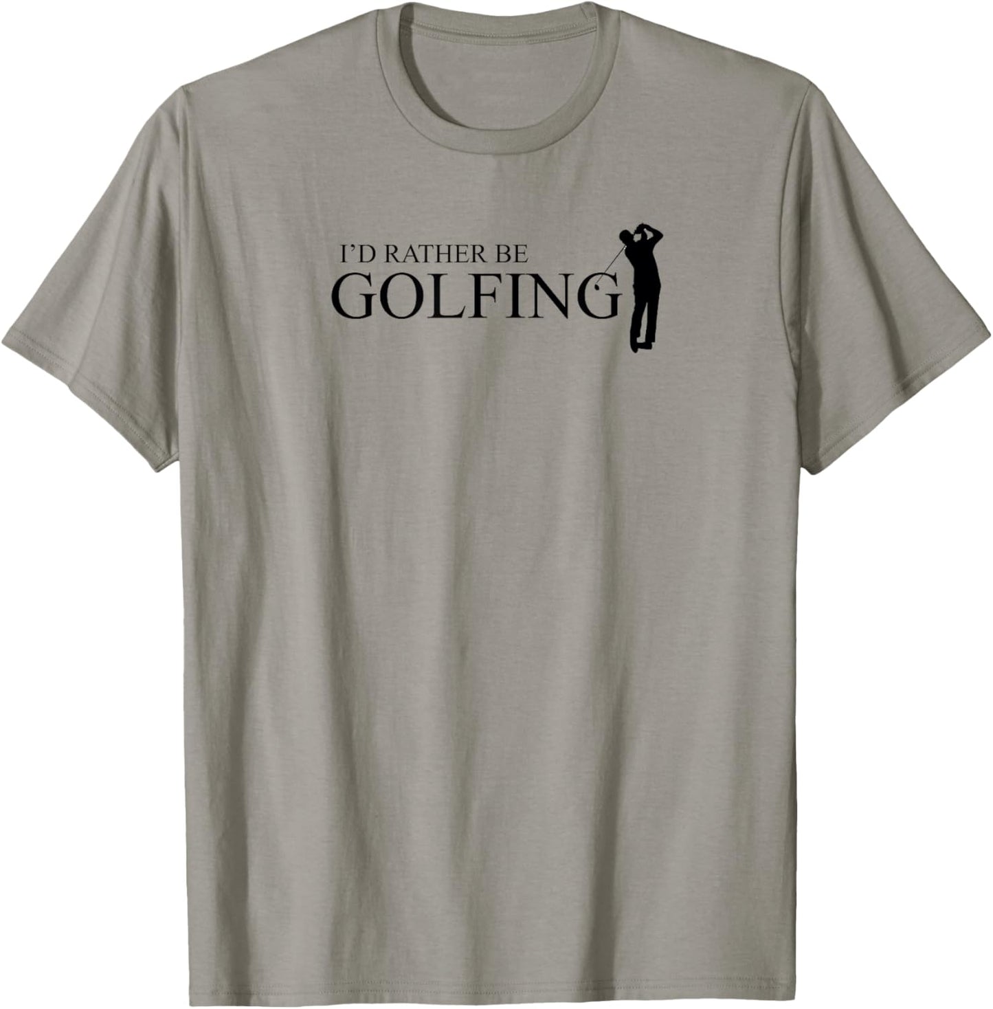 SDsportsLOGOS -Adults Olive Green Classic Short Sleeve I'd Rather Be Golfing Funny Golf Humor Design T-Shirt - T-Shirt | Sand
