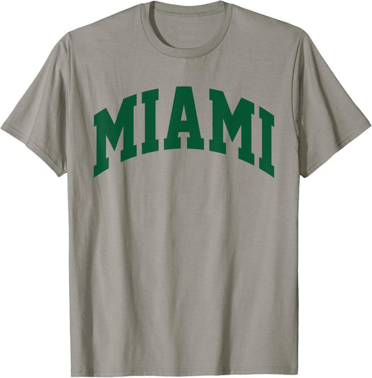 Retro Miami Men Miami Women Vintage Green Orange FL Souvenir T-Shirt - T-Shirt | Sand