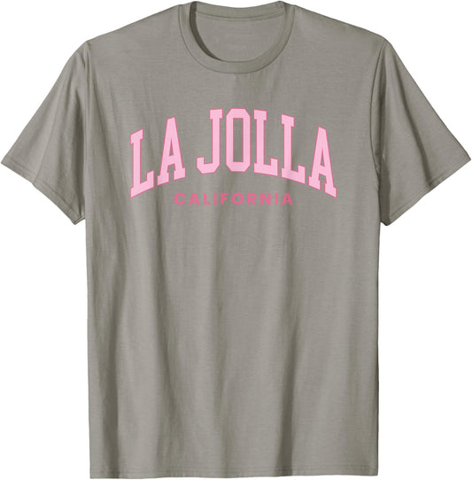 La Jolla California Retro Preppy Throwback Girls Pink T-Shirt - T-Shirt | Sand