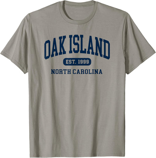 Vintage Oak Island North Carolina Retro Preppy Throwback T-Shirt - T-Shirt | Sand