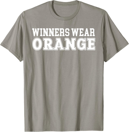 Winners Wear Orange Team Spirit Color War Wear Camp Game T-Shirt - T-Shirt | Sand