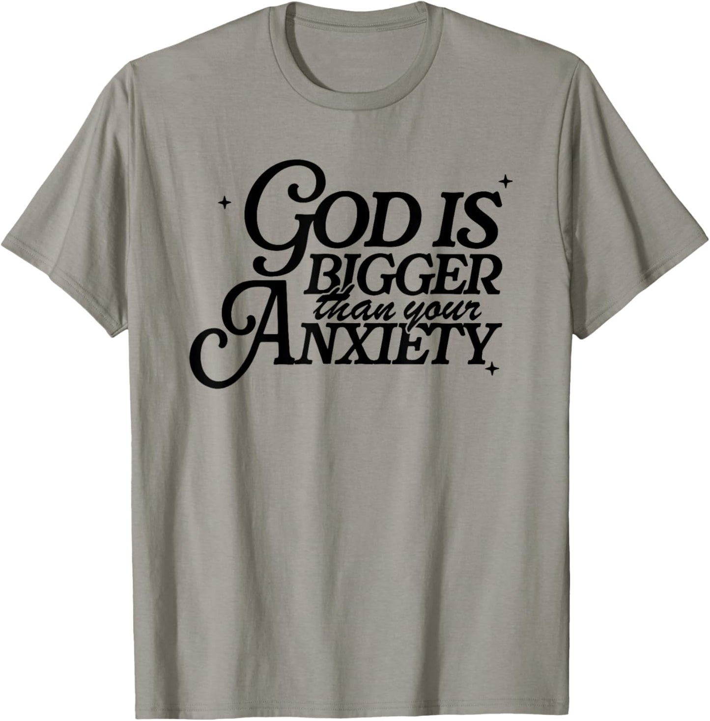 God Is Bigger Than Your Anxiety, Christian Retro T-Shirt - T-Shirt | Sand