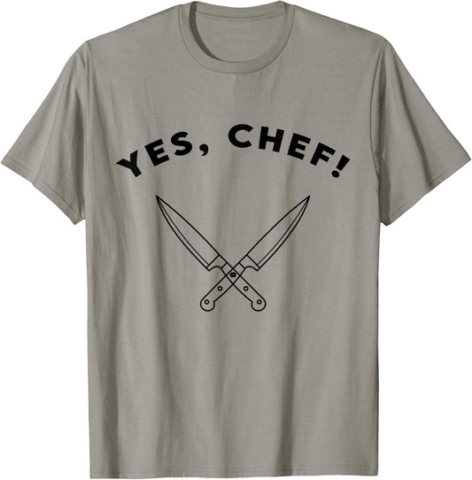 Yes Chef! Present Restaurant Life Kitchen Crew Staff Cooking T-Shirt - T-Shirt | Sand