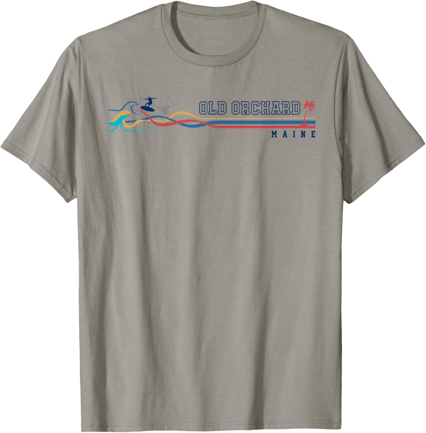 Retro Old Orchard Beach Maine Men Women Surfboarder T-Shirt - T-Shirt | Sand
