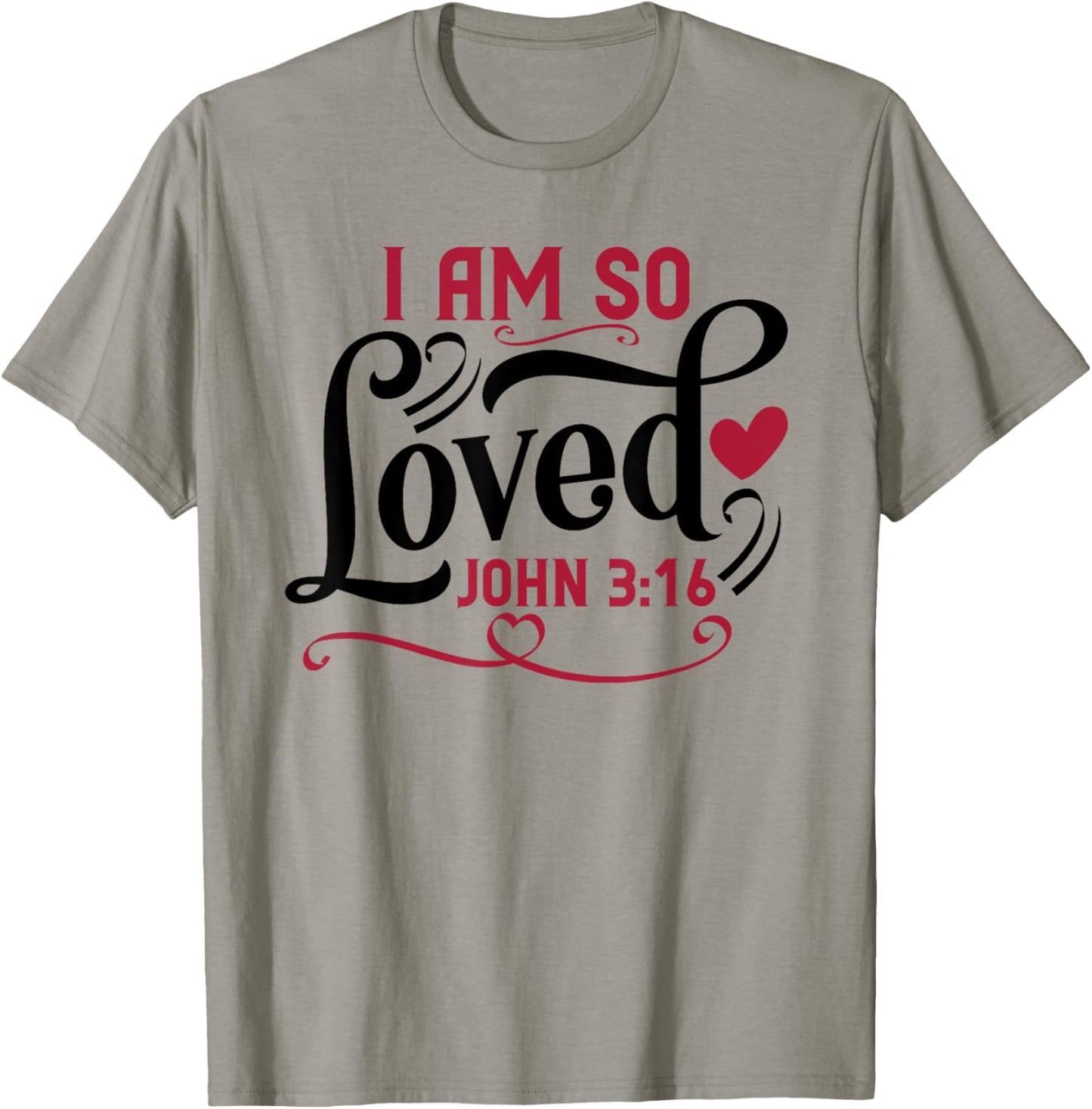 Inspired In The Bible I Am So Loved , -Adults, -Kids, Grey, Small, Short Sleeve T-Shirt - T-Shirt | Sand