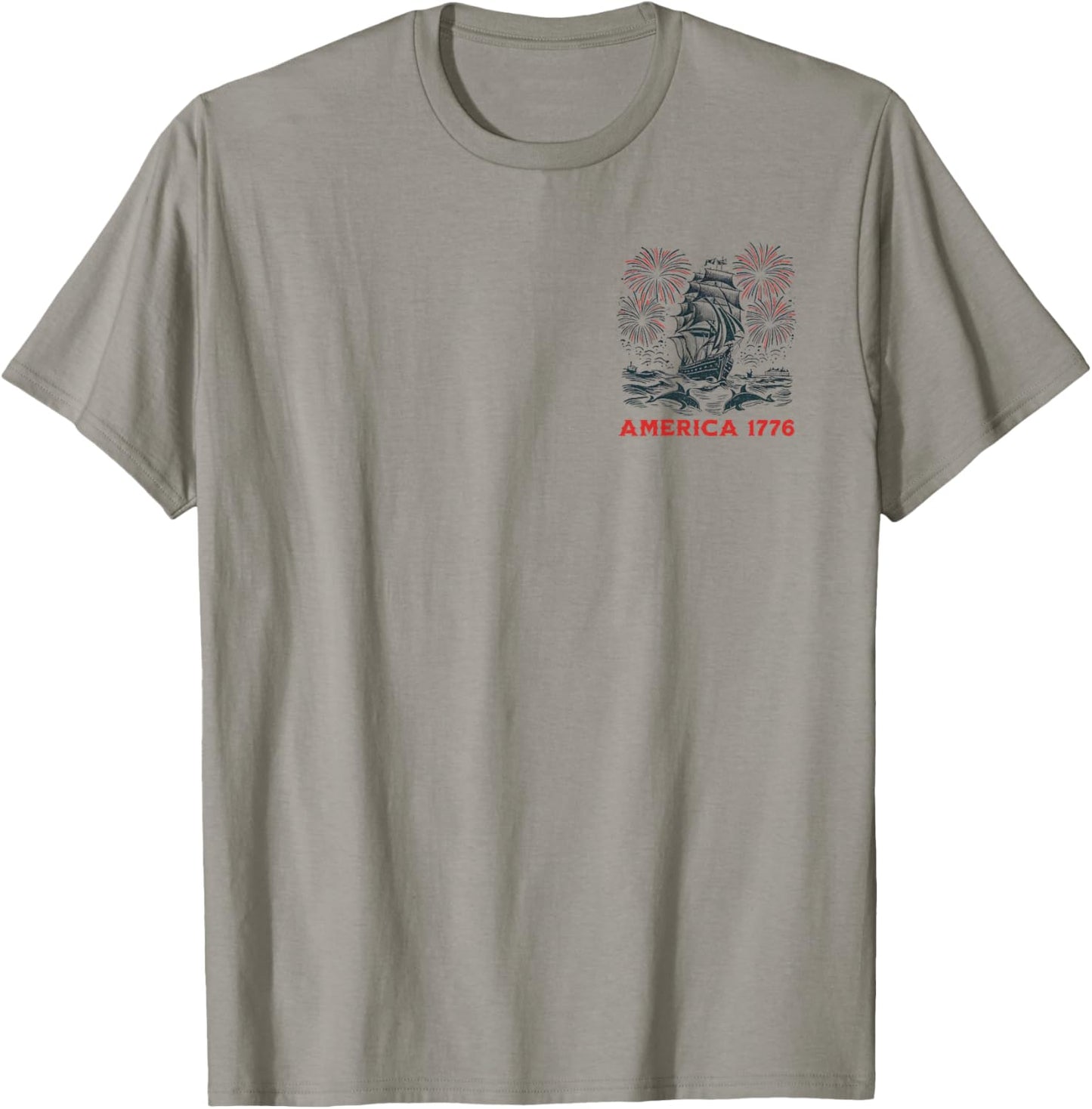 2 SIDED BACK PRINT POCKET So Long London Signed America 1776 T-Shirt - T-Shirt | Sand