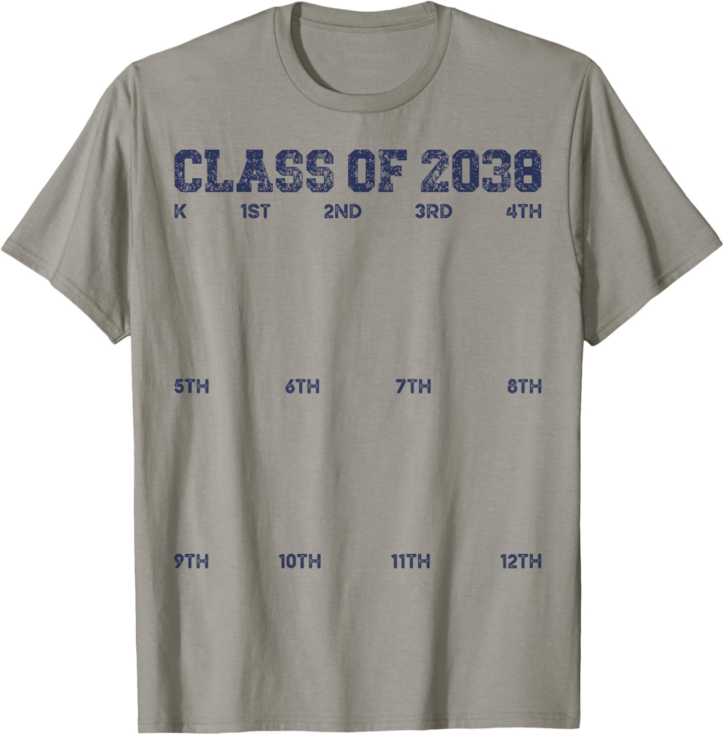Class of 2038 Grow With Me Shirt Handprint Shirt K to 12th T-Shirt - T-Shirt | Sand