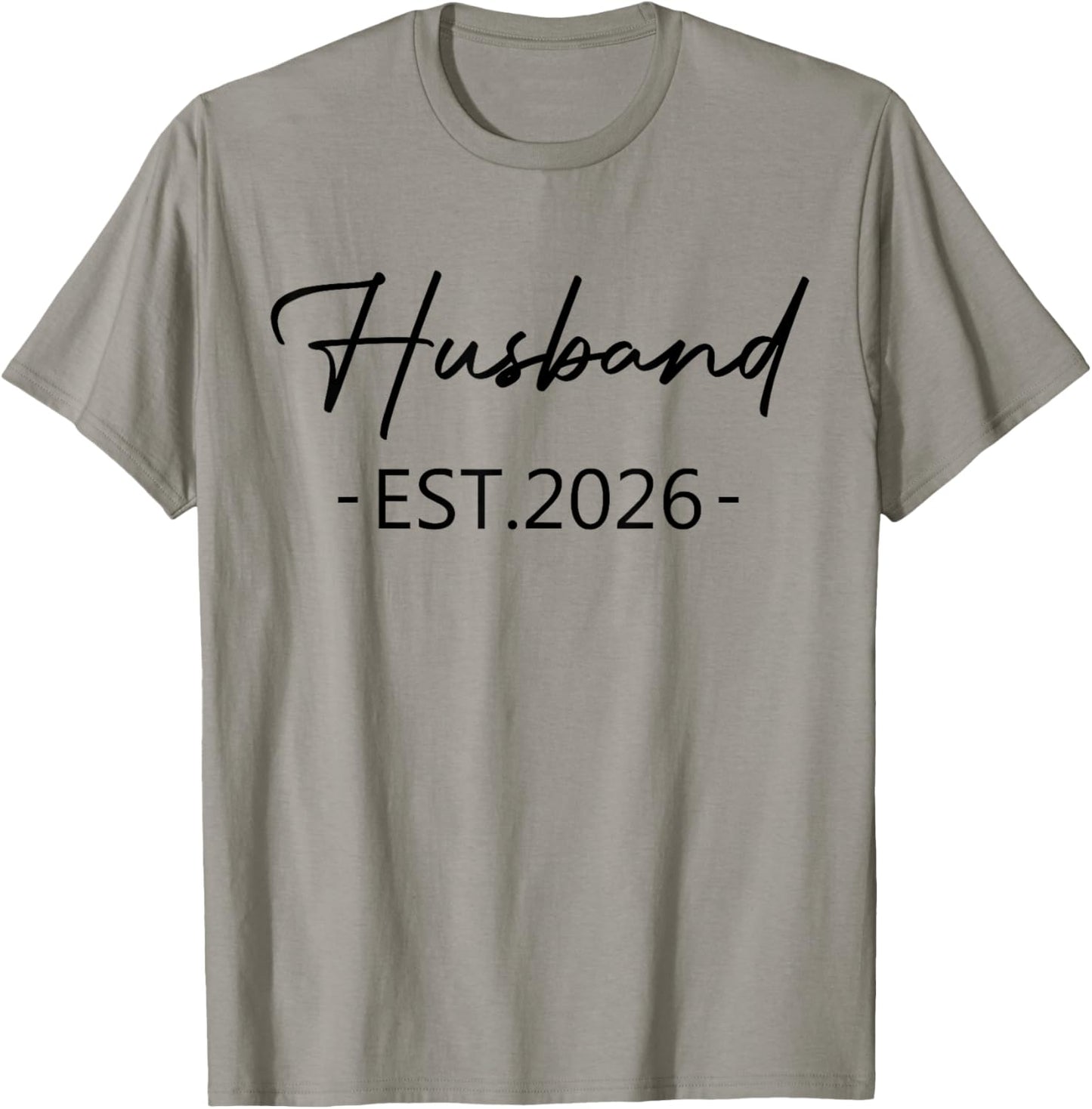 Husband Est 2026 Just Married Honeymoon Hubby Wedding Couple T-Shirt - T-Shirt | Sand