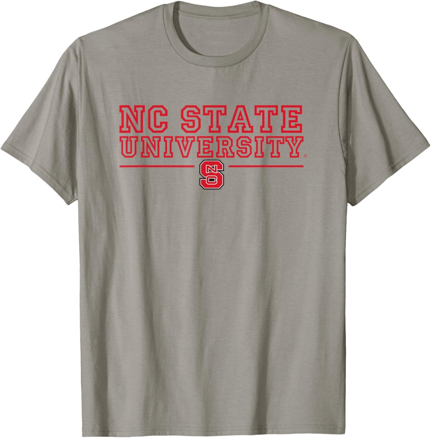 NC State Wolfpack Stacked Over Line T-Shirt - T-Shirt | Sand