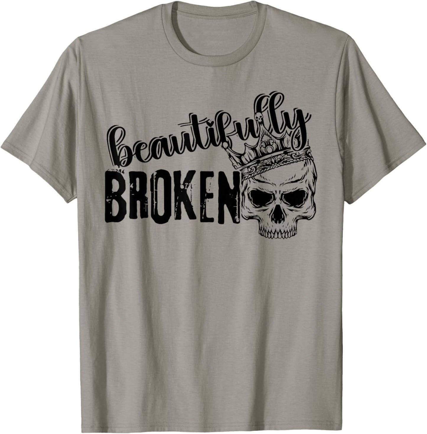 Beautifully Broken Skull T-Shirt - T-Shirt | Sand