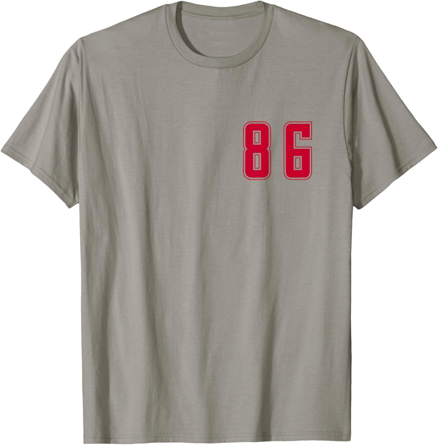 Red Number 86 Team Junior Sports Numbered Uniform T-Shirt - T-Shirt | Sand