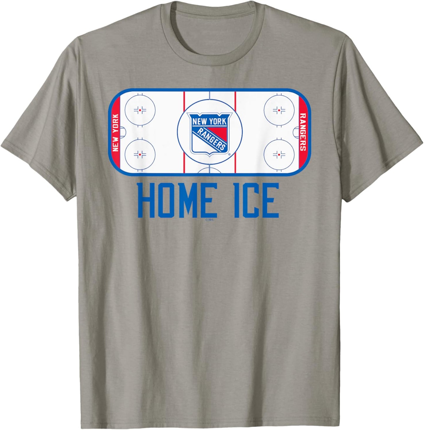 New York Rangers Home Ice Gray Officially Licensed T-Shirt - T-Shirt | Sand