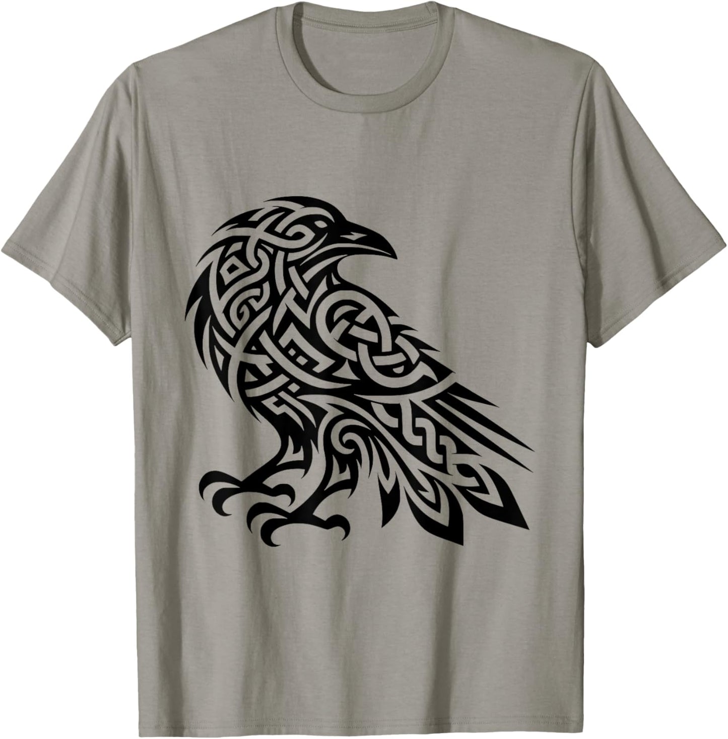 Tribal Crow Nordic Motifs Gaelic Patterns Crow Ornamental T-Shirt - T-Shirt | Sand