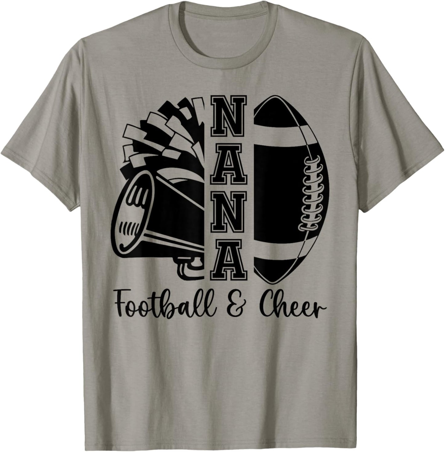 Football Cheer Nana Grandma High School Cheerleader Pom Pom T-Shirt - T-Shirt | Sand