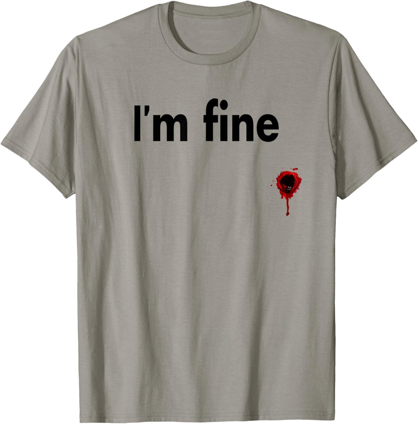 I'm Fine Bloody Funny Horror Halloween Men's Women's T-Shirt - T-Shirt | Sand