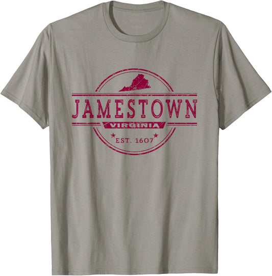 Retro Jamestown Virginia T-Shirt - T-Shirt | Sand