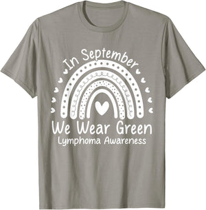We Wear Green Non Hodgkin's Lymphoma Cancer Awareness Month T-Shirt - T-Shirt | Sand