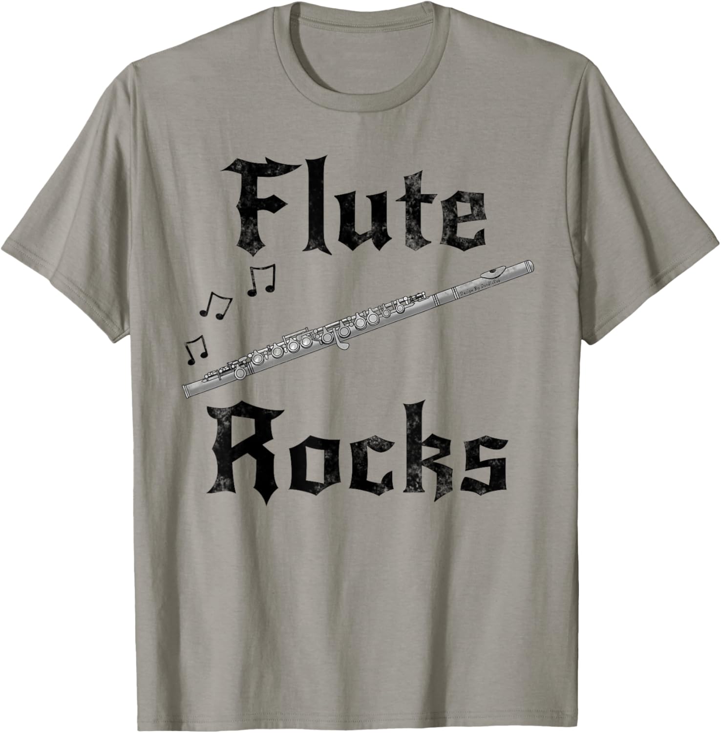 Flute Rocks, Flutist Woodwind Player Folk Musician Goth T-Shirt - T-Shirt | Sand