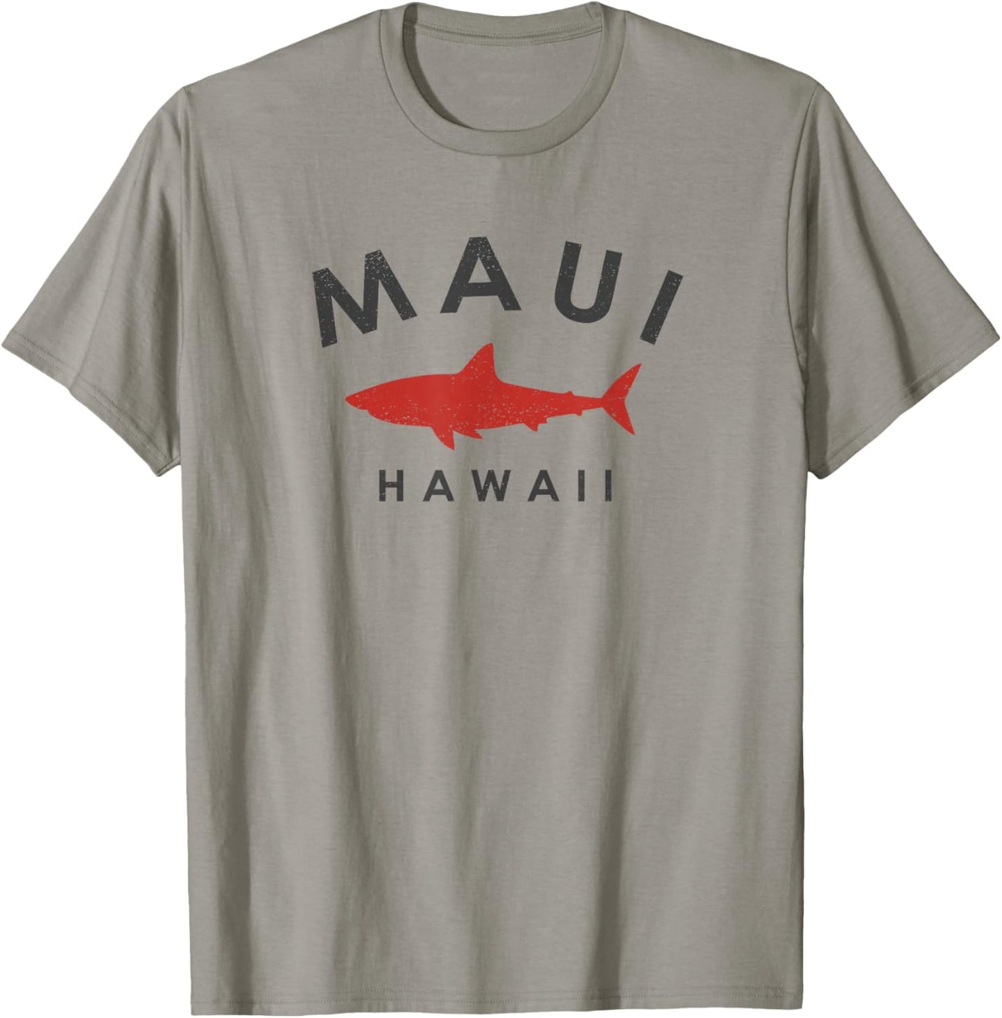 Maui Hawaii Shark Vacation Souvenir Vintage Hawaiian T-Shirt - T-Shirt | Sand