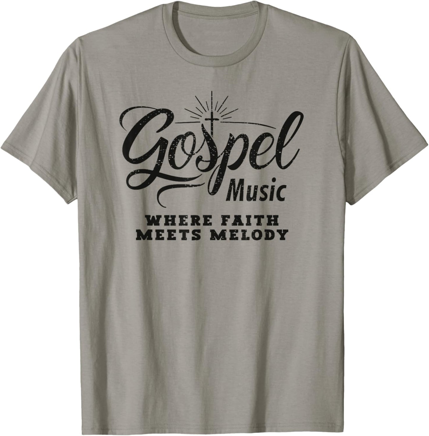 Gospel Music Where Faith Meets melody Christian T-Shirt - T-Shirt | Sand