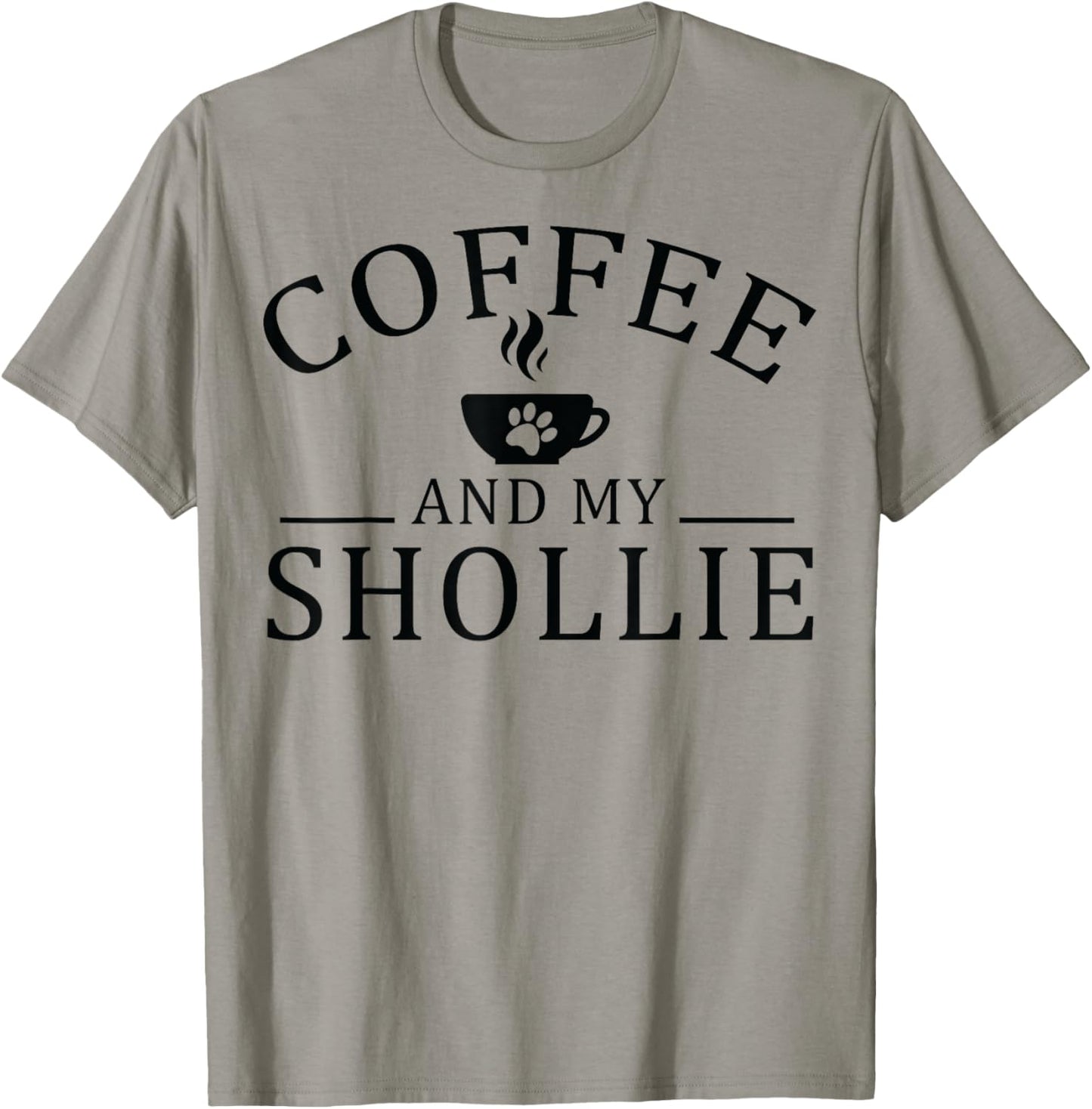 Shollie Dog And Coffee Men Women T-Shirt - T-Shirt | Sand