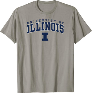 Illinois Fighting Illini Arch Over Logo Officially Licensed T-Shirt - T-Shirt | Sand