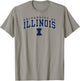 Illinois Fighting Illini Arch Over Logo Officially Licensed T-Shirt - T-Shirt | Sand